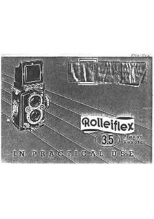 Rollei Rolleiflex 3.5 E manual. Camera Instructions.